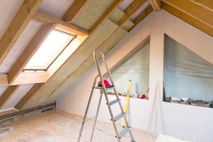 Dachgeschossausbau im Rohzustand